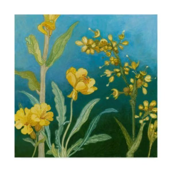 Megan Meagher 'Azure Blooms I' Canvas Art, 35x35, Trademark Fine Art, Mfr#: WAG00258-C3535GG